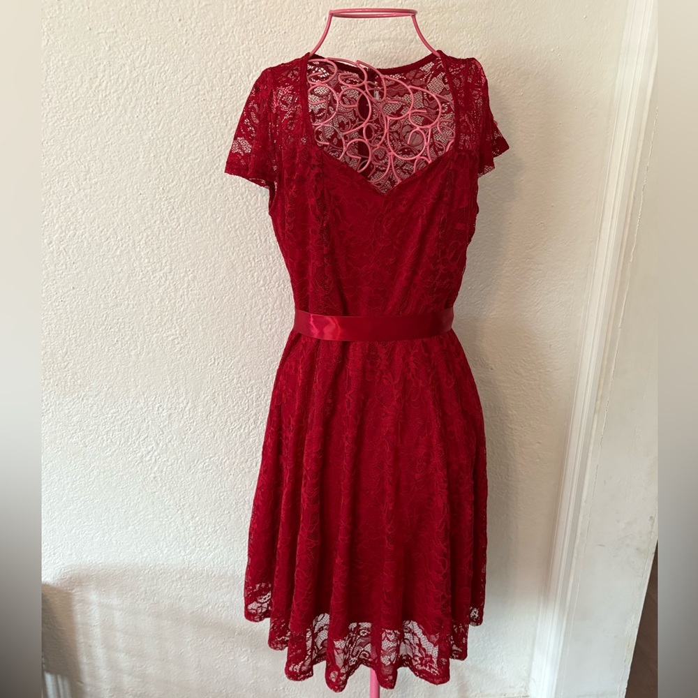 Amazon red lace dress
